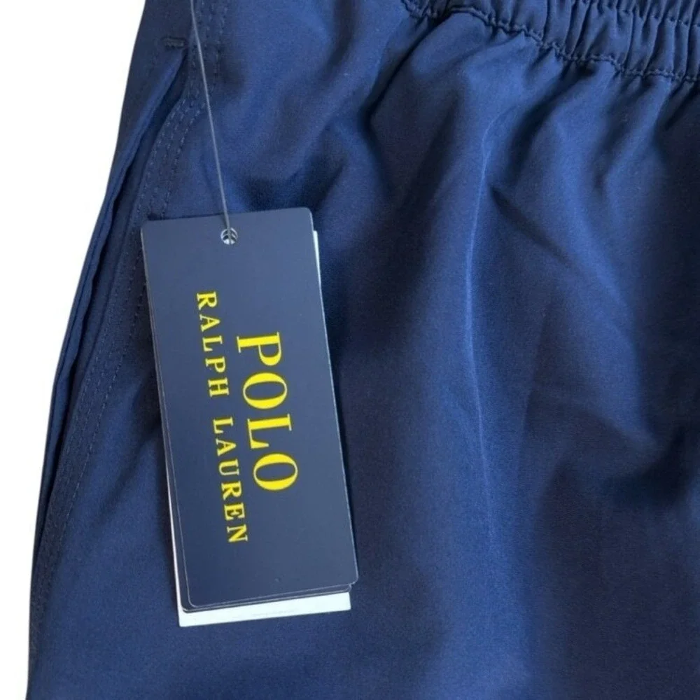 Polo Ralph Lauren Mens 3XLB Navy Blue Red Logo Pony Swim Shorts Board Shorts NWT